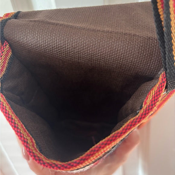 Woven Red Crossbody Bag with Decorative Knot - Picture 10 of 11